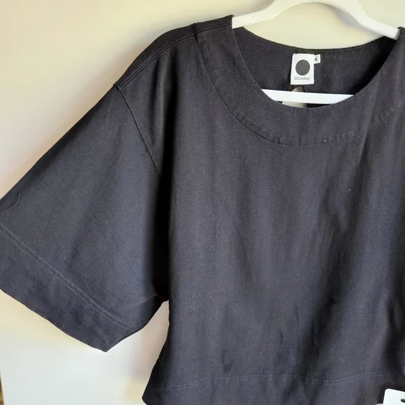 Bassike Double Jersey Batwing Short Sleeve T-shirt In Black Size XL - Picture 7 of 8